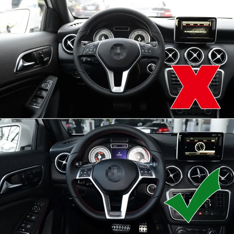 

For Mercedes-Benz C E CLA CLASS W204 W212 W117 C172 C218 2012-2014 For AMG Style Car Steering Wheel Frame Trim Cover