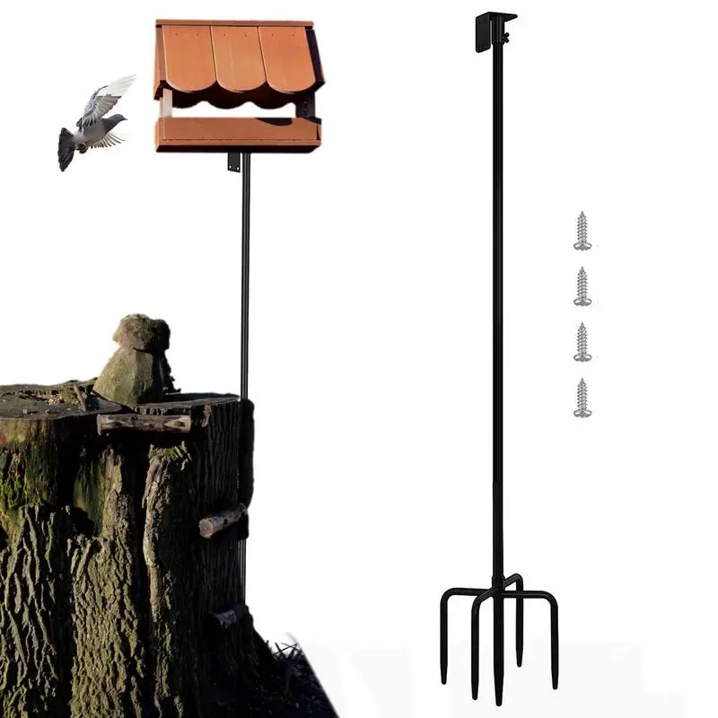 

Bird Feeder Pole 1.8m Bird House Removable Post Set With Screws Universal Bird Feeder Replacement Parts For Outdoors Black
