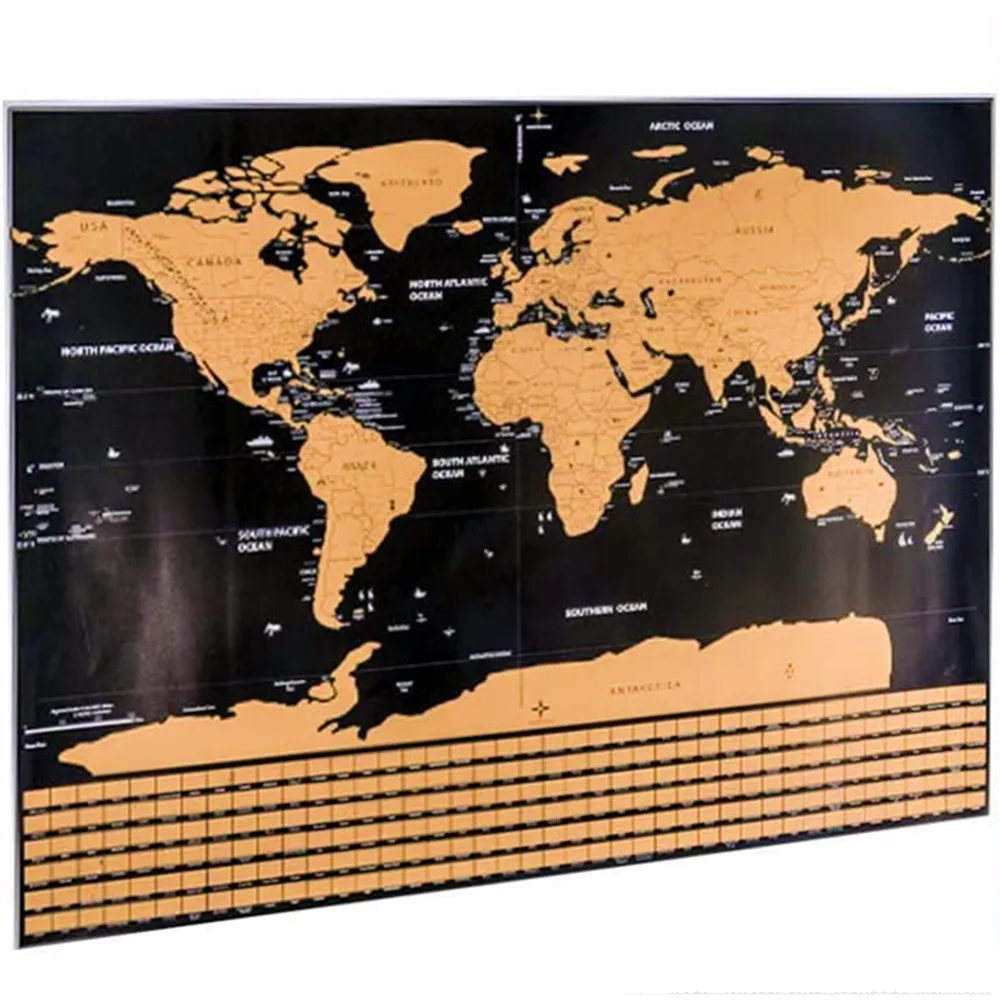 

Deluxe Scratch Off Maps with Flag, Large Map of the Map To Track Travels, Scratch-Off Travel Posters as Gifts for Adults, Kids