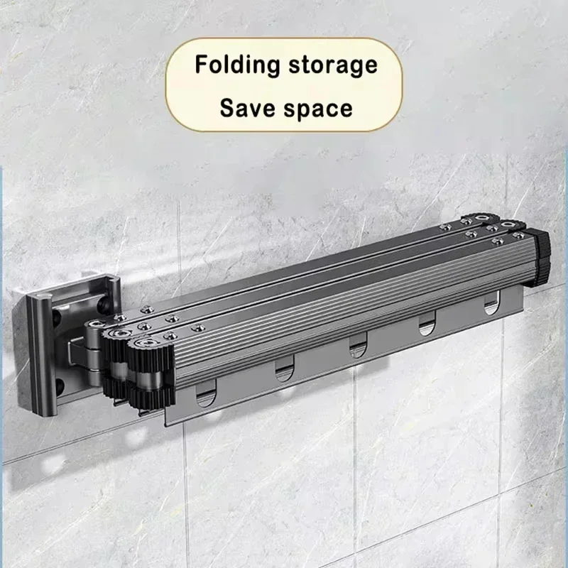 Настенное крепление на присоске Складная сушилка для одежды с выдвижной