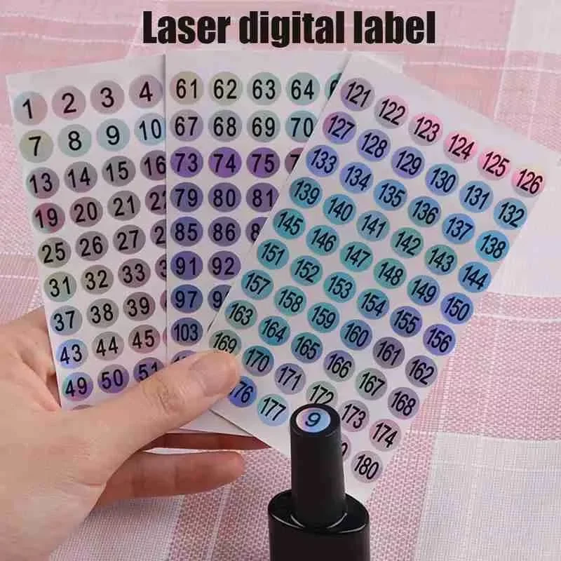 New in Number Sticker Label For Nail Polish Color Gel Varnish 1-60/ 61-120/121-180 Marking Numbering Digital Label Manicure Tool
