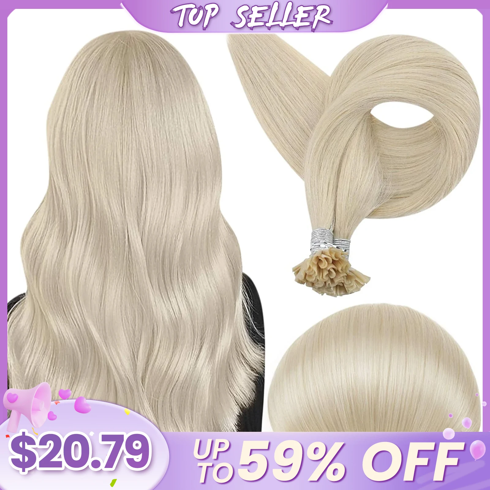 LaaVoo U Tips Наращивание волос 14-22 дюйма 100% Remy Настоящие прямые натуральные