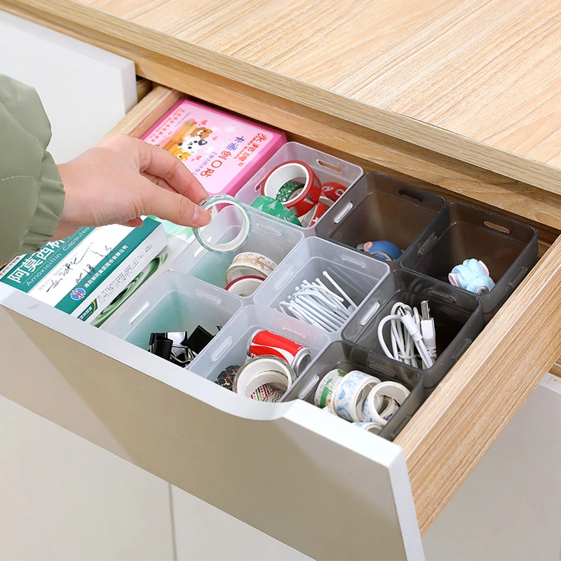 

Combined Underwear Storage Box Desktop Sundries Data Line Storage Box Bedroom Compartment Plastic Socks Finishing Box
