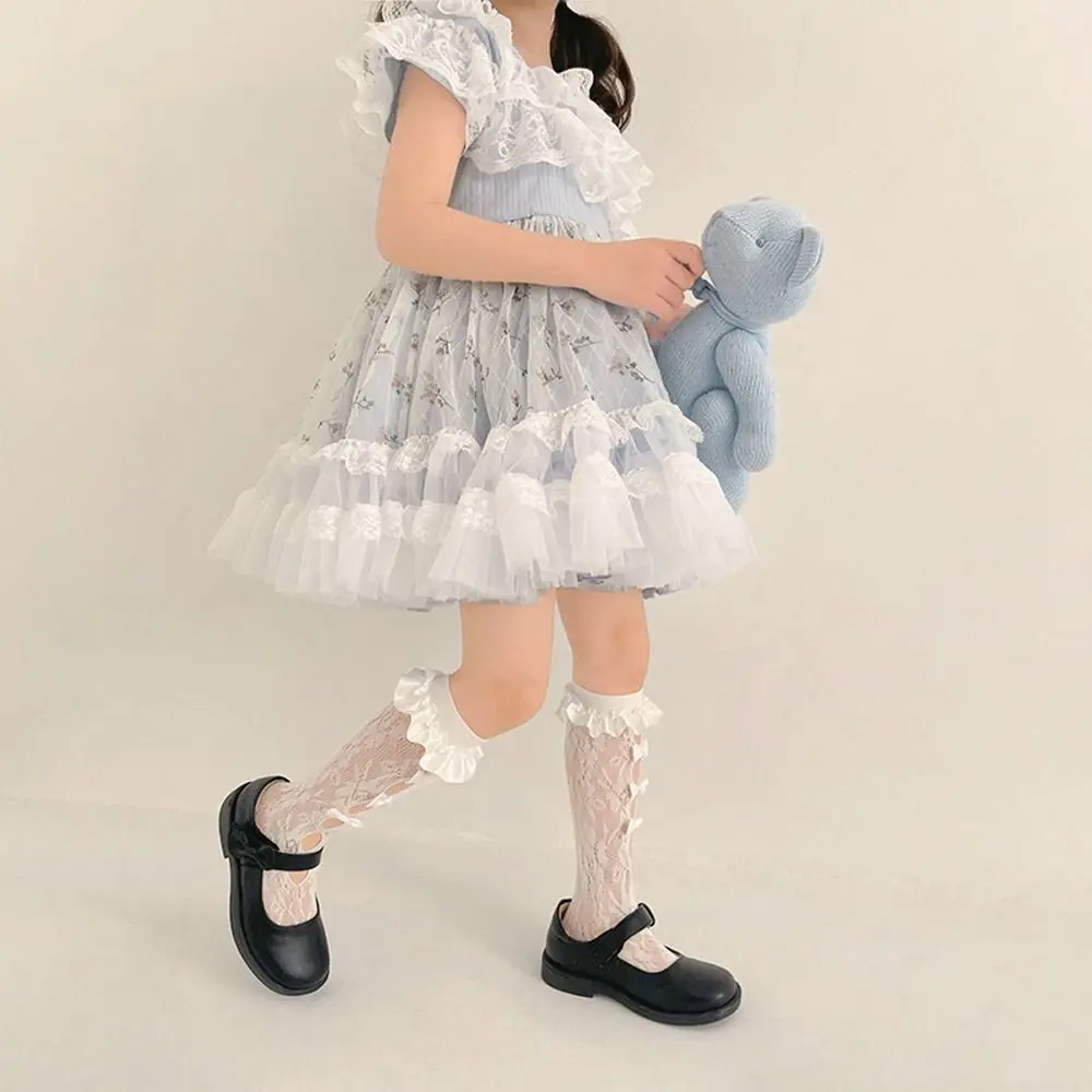 Чулки до бедра милые мягкие кружевные марлевые гольфы из хлопка со звездами и