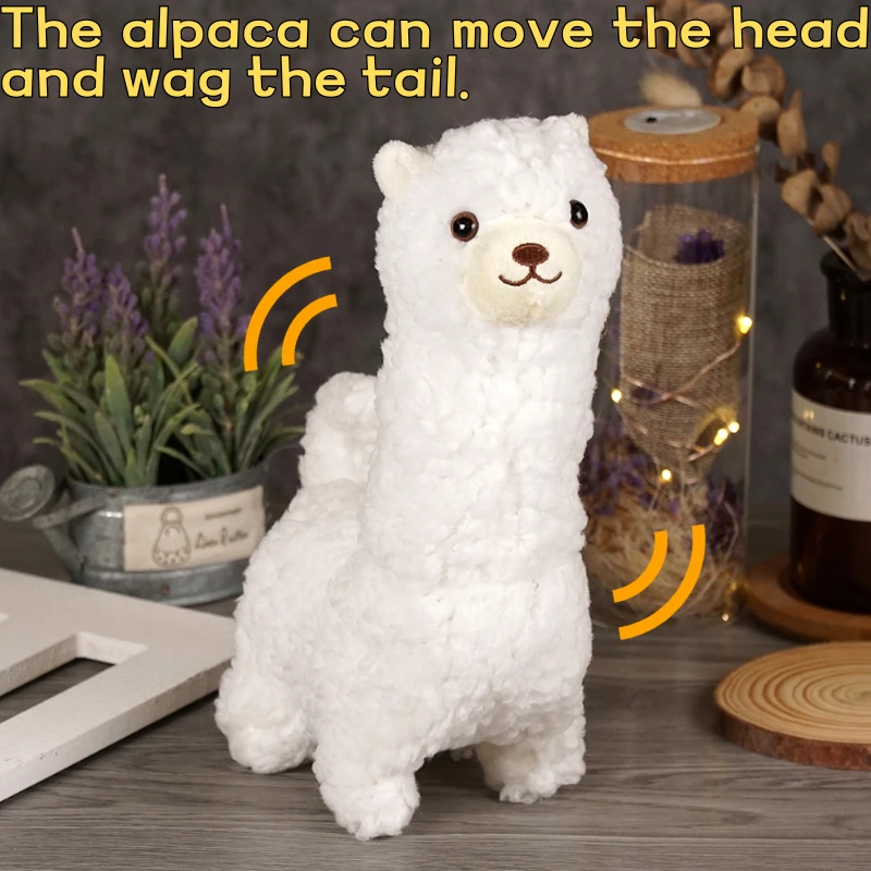 Милая электрическая плюшевая игрушка-альпака Электронная лама ходущий