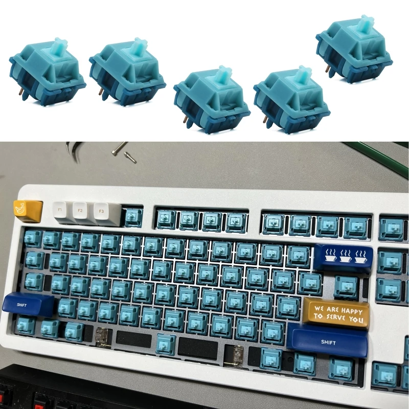 

5 контактов, переключатели poseidon для механической клавиатуры, индивидуальный Гладкий линейный переключатель 58g Force Core со смазкой, вал 5 шт./ком...