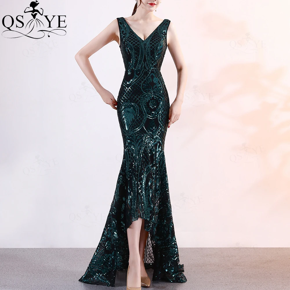 

Женское вечернее платье с V-образным вырезом и открытой спиной