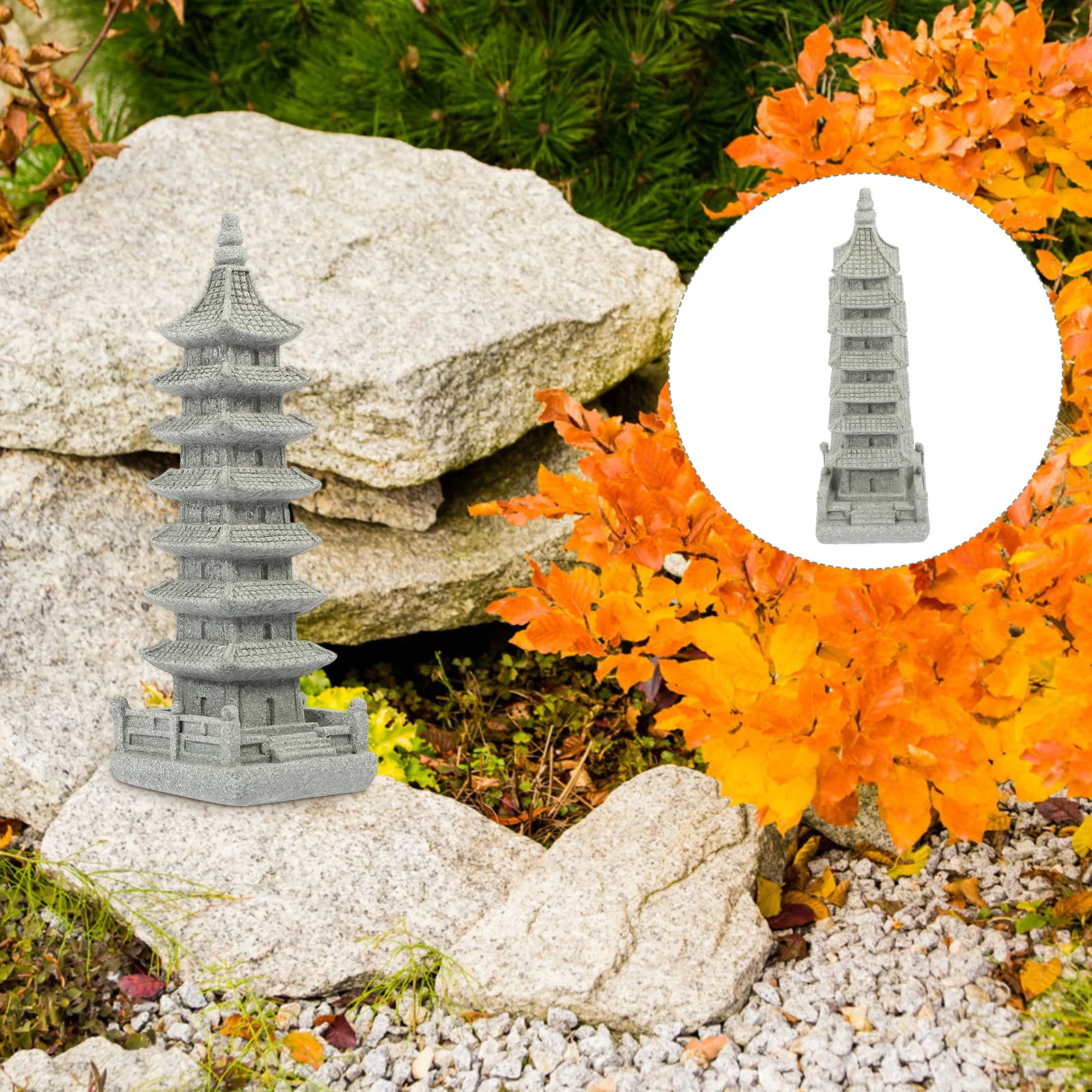 Каменный павильон украшение пагода мини-статуя елочные украшения уличный