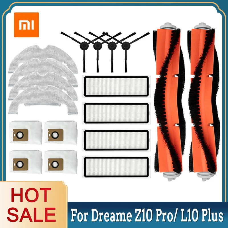 

Мешки для пыли с фильтром для Xiaomi Dreame Z10 Pro L10 Plus, тканевая швабра, основная боковая щетка, аксессуары для пылесоса, запасные части для дома