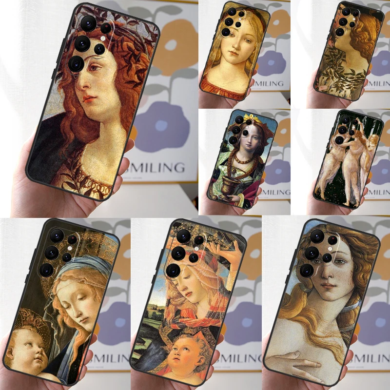 Чехол Sandro Botticelli возрождения для Samsung Galaxy S24 S23 Ultra S22 Note 20 10 Plus S8 S9 S10 S21 S20 FE