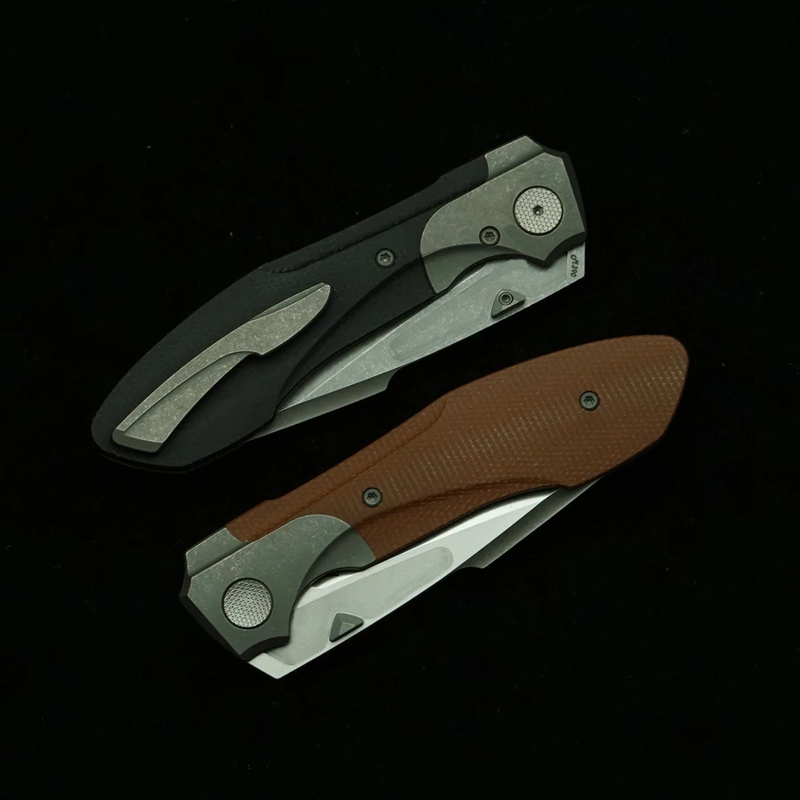 Фото Новый складной нож LEMIFSHE Voodoo из стали N690 с рукоятью из микарты и титана, многофункциональный инструмент EDC для активного отдыха, кемпинга, кухни и выживания №5