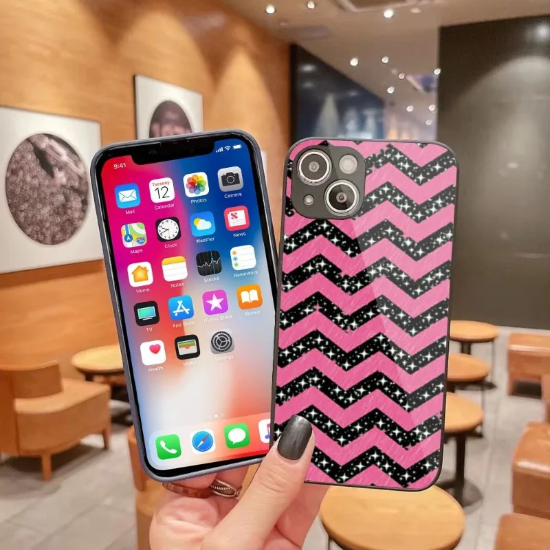 

Luxury Glitter Pink Bling Phone Case for iPhone 14 13 12 11 Pro Max X XR XS 8 7 Plus Liquid Glass Cover Funda Shell