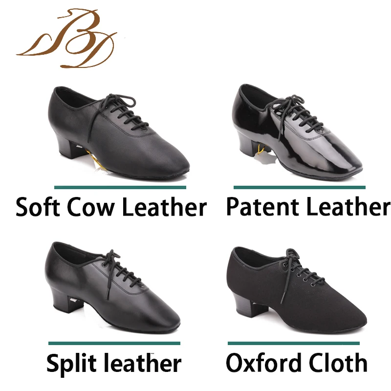 401BD танцевальная обувь для мужчин Туфли латинских танцев стандарт 401 черные