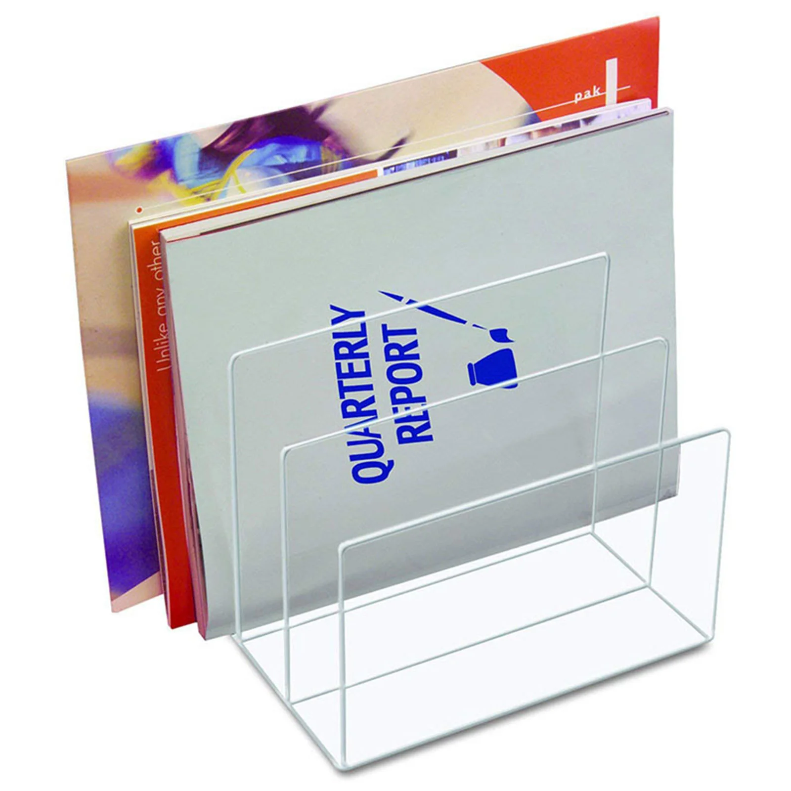 File Sorter Acrylic Holder Organizer Rack Desktop Desk Magazine Bookfolder Stand Document Paper Display Letter Tray Storage images - 6