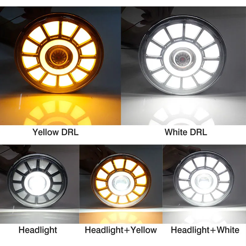 7-дюймовая круглая светодиодная фара с угловыми глазами мотоциклетная для Lada Niva