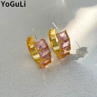 s925 needle women jewelry girl earrings 2022 new trend high quality pink aaa zircon drop earrings for celebration gifts