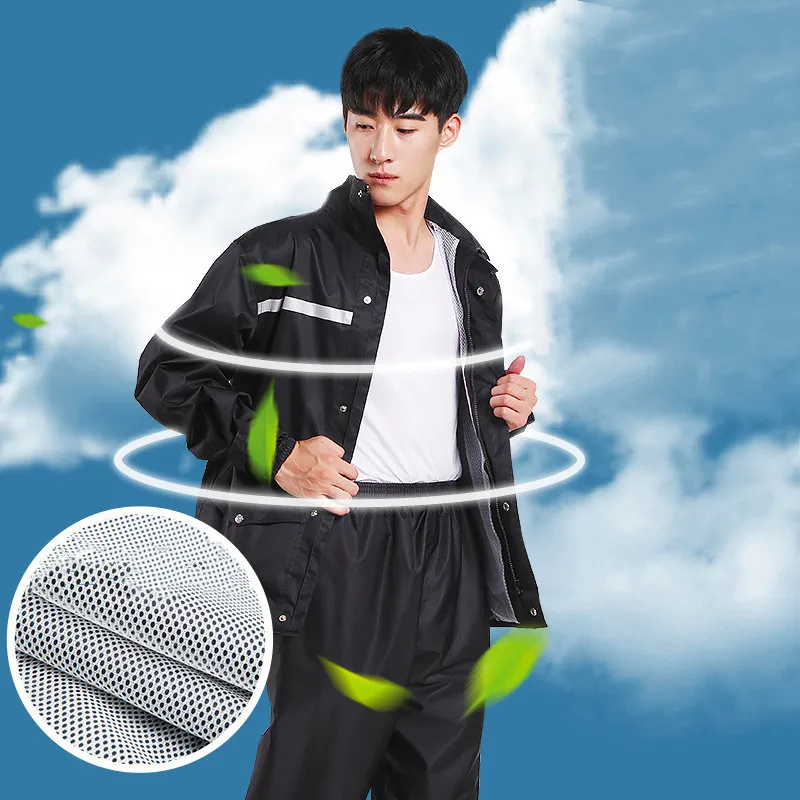 Дождевик брюки костюм для мужчин Раздельный Райдер женский на вынос с