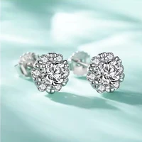trendy 925 sterling silver 0 5ct d color vvs1 moissanite plum blossom earrings women jewelry plated white gold diamond test pass