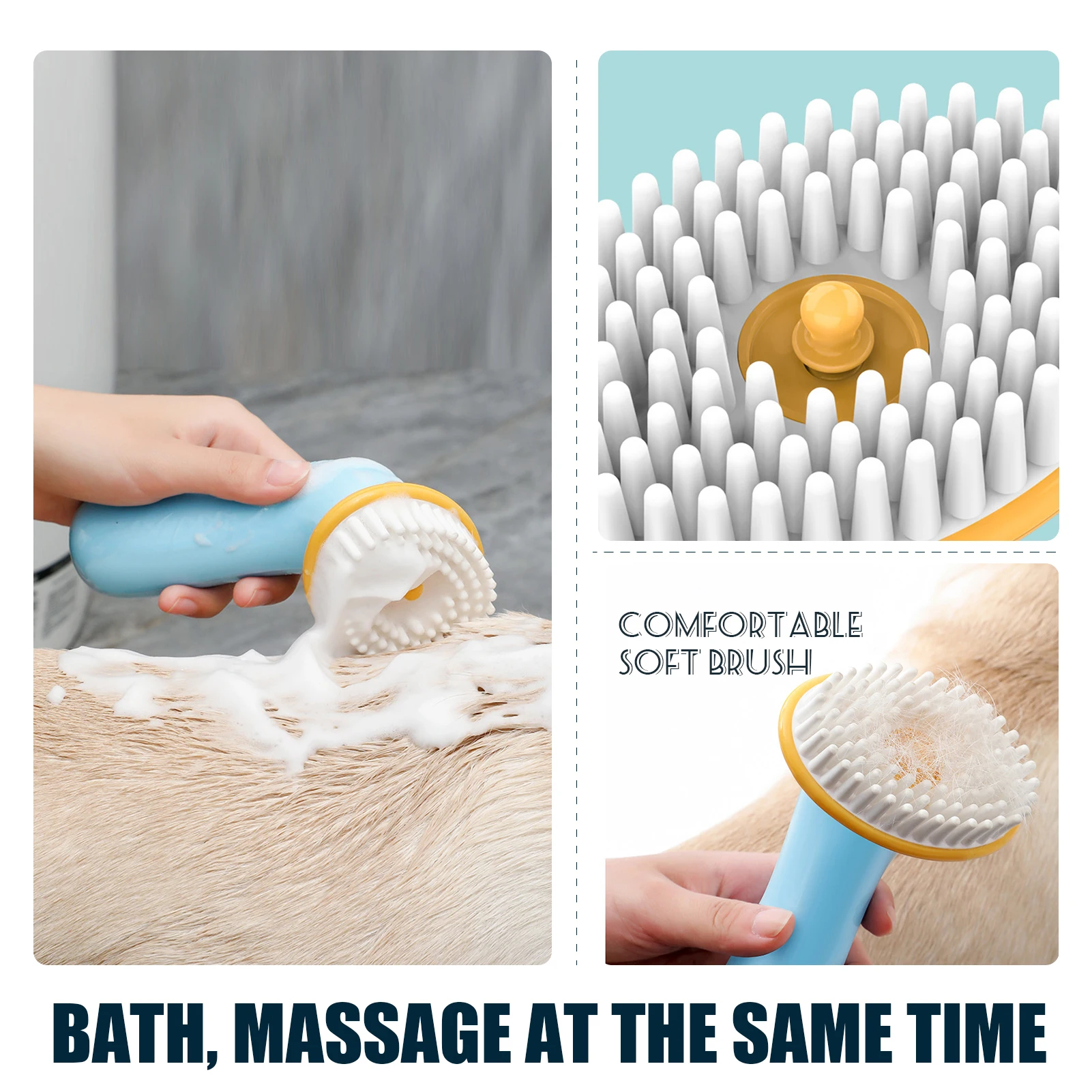 

Ручная щетка для ванны для домашних животных, многоразовый шампунь, Массажная щетка для груминга собак, кошек, щенков, котят, принадлежности...