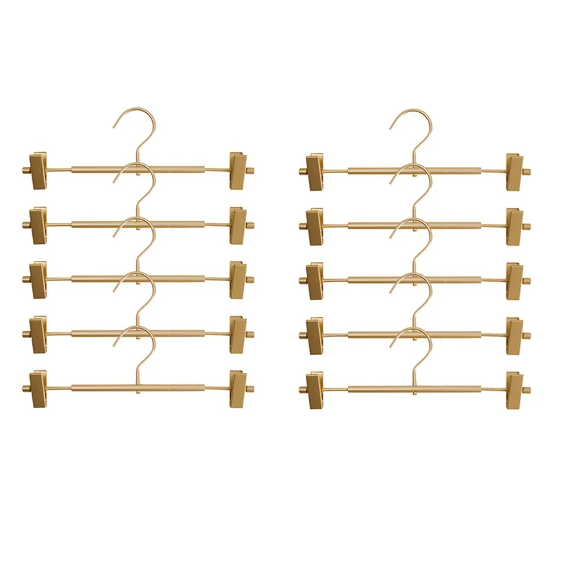 

10Pcs Trouser Hanger Clips Aluminum Alloy Anti Slip Pants Skirt Drying Rack Trousers Clips Wardrobe Clothes Hangers