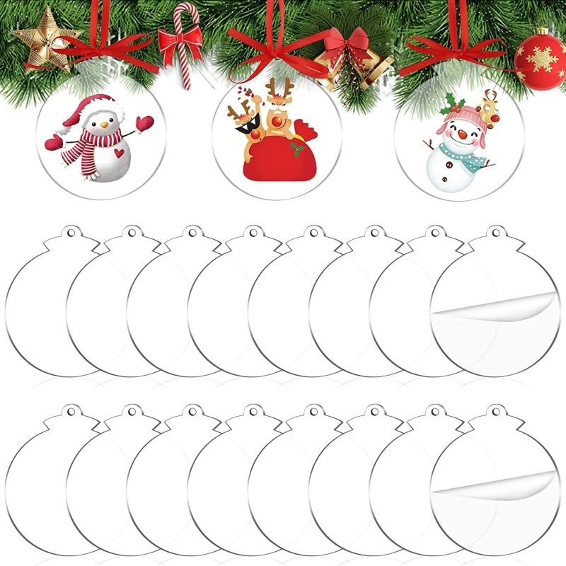 

3.5" Clear Acrylic Christmas Ornament,Blank Christmas Bauble Tree Decoration