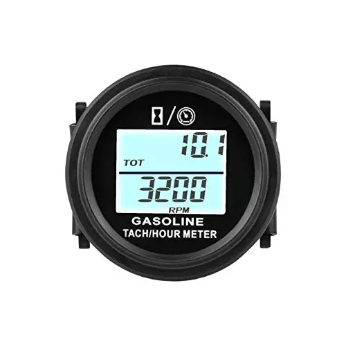 Digital Engine Hour Meter Tachometer,Real-time RPM Record,Snap-in Design for ZTR Lawn Mower Generator Outboard Chainsaw