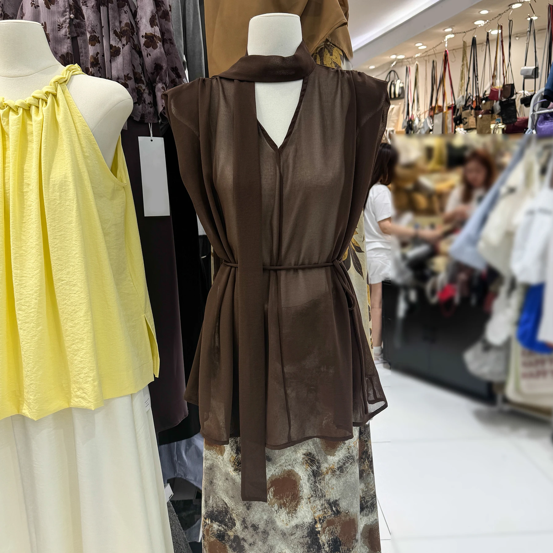 Тринадцать рядов летний Ретро Sle V-образный вырез лоскутный шнуровка без рукавов