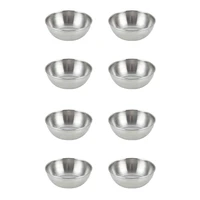 hot xd 8pcs stainless steel sauce dishes round seasoning dishes sushi dipping bowl saucers bowl mini appetizer plates