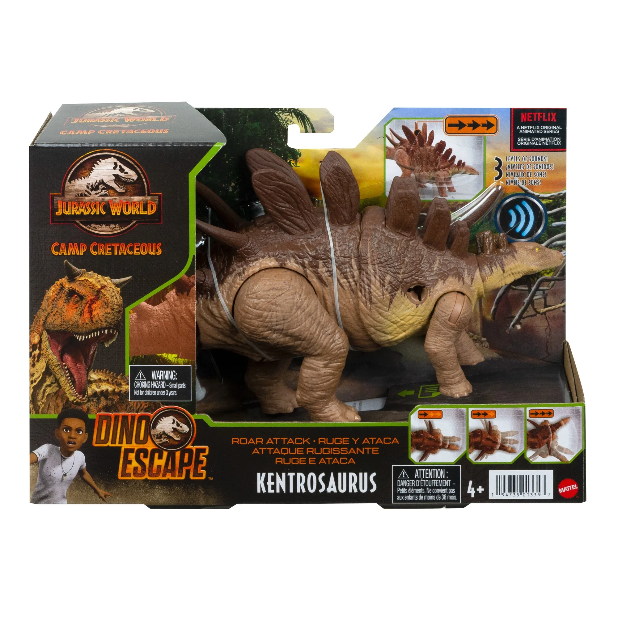 100% Оригинальная фигурка Mattel Мир Юрского периода динозавр Kentrosaurus со звуковым