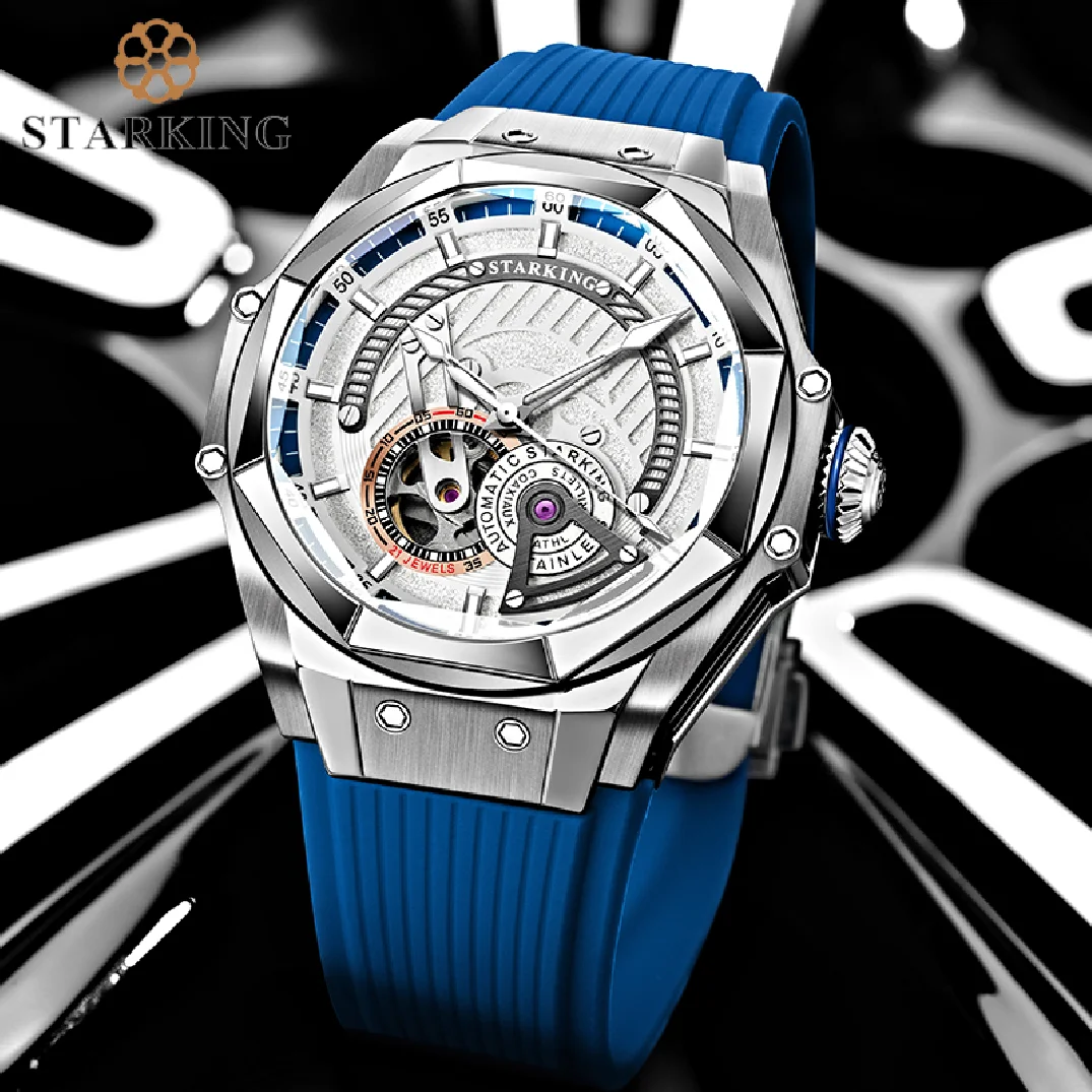 

STARKING Top Brand Mechanical Watch for Men Waterproof Automatic Watches MIYOTA Movement Man Wristwatch Luminous Silicone Clock