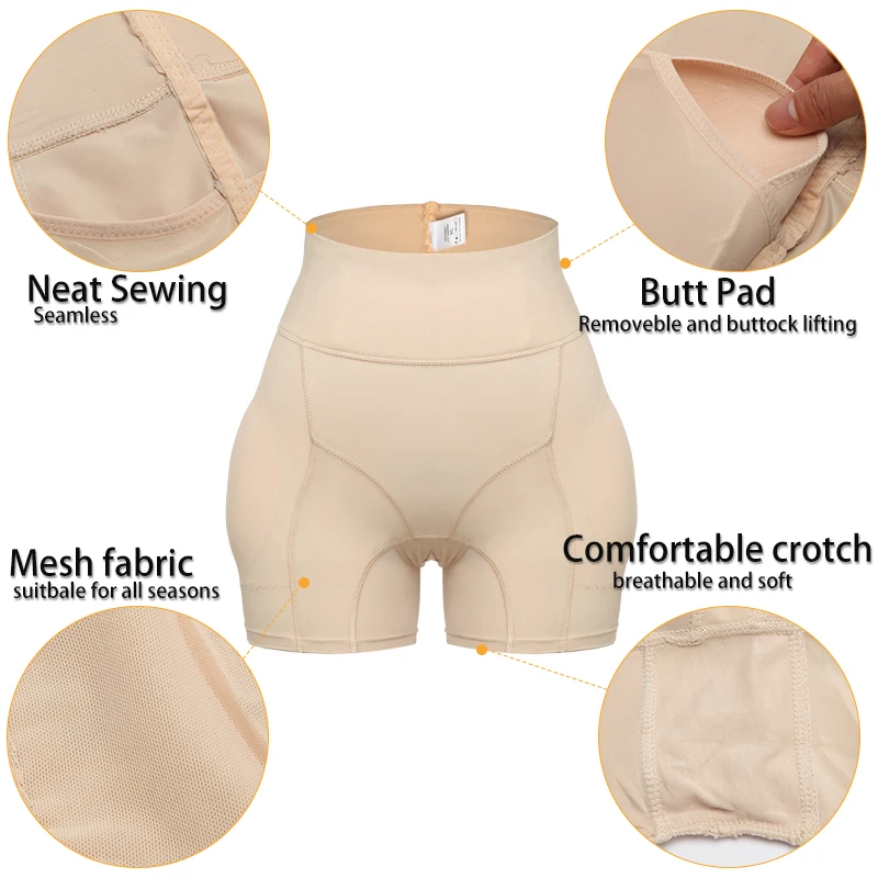 Women Padded Control Panties Shapewear High Waist Butt Lifter Seamless Shape Curve Shorts Hip 3D Enhancer Tummy Body Shaper