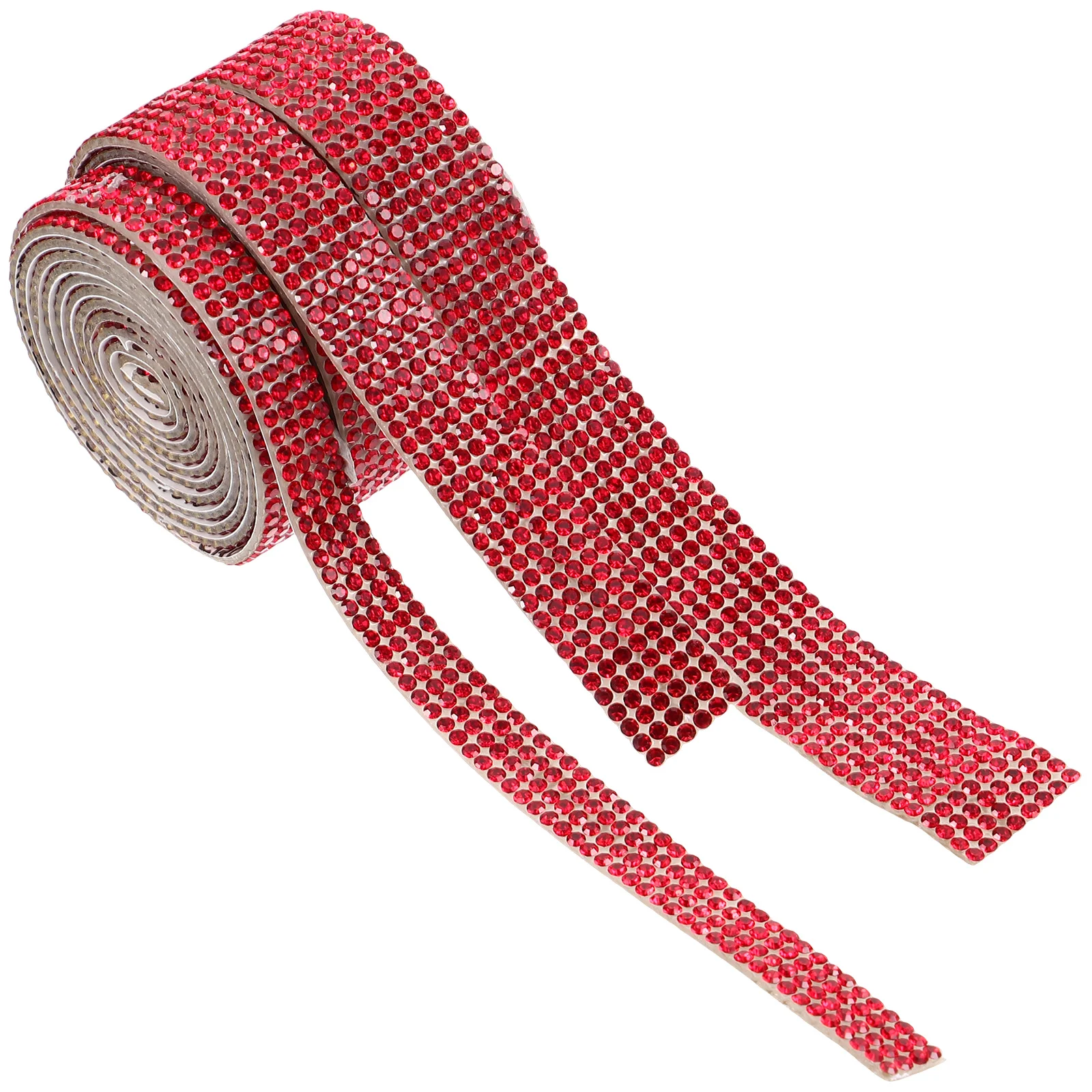 

3 Rolls Crafts Rhinestone Strips Adhesive Rhinestone Ribbon Decorative Craft Strips for Clothes