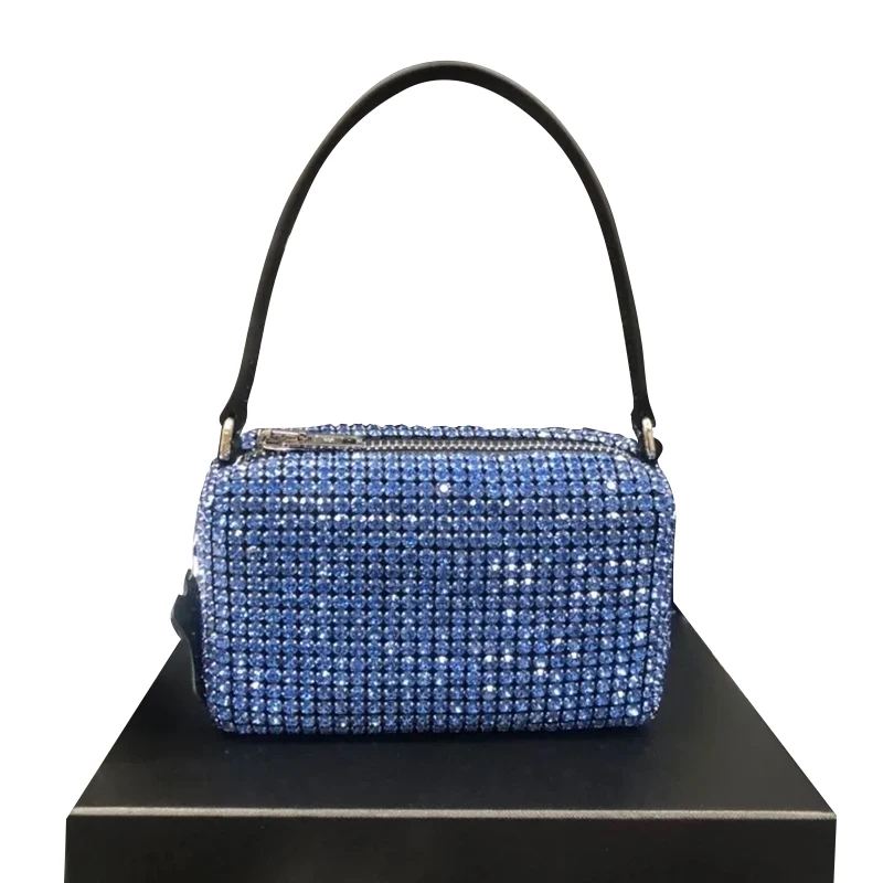 2022 new rhinestone bag full of diamonds full of diamonds under the arm bag with diamonds for women with one shoulder and obliqu