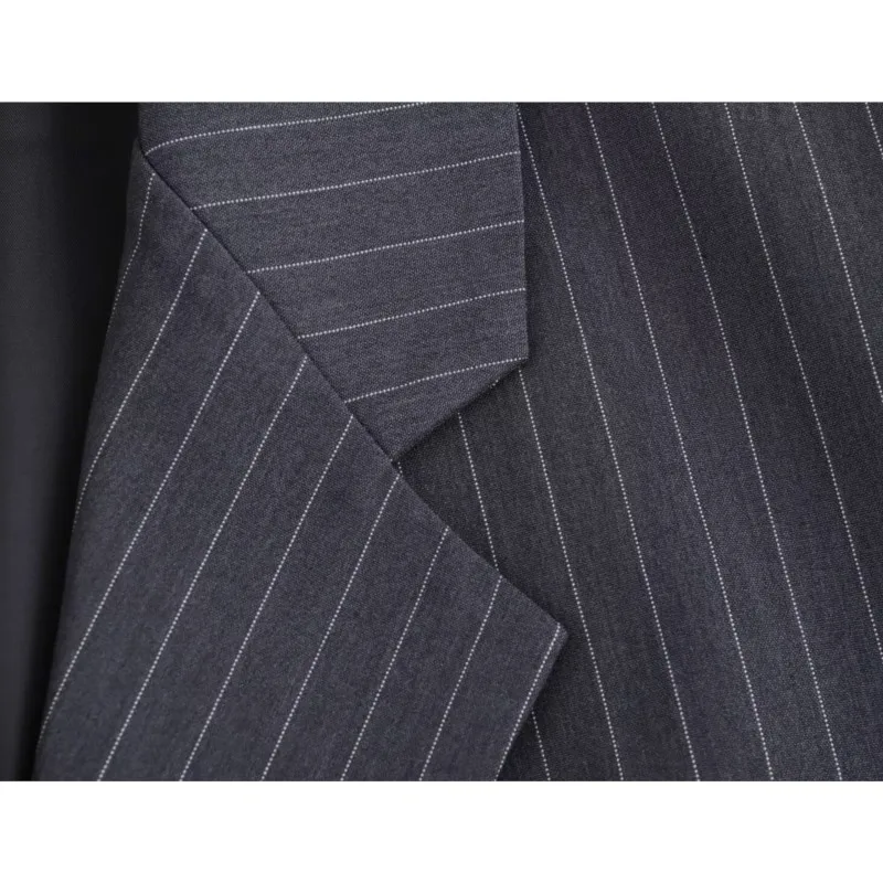 TRAF женский тонкий полосатый двубортный пиджак одежда осенний свободный офисный