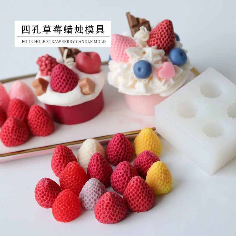 

3d Strawberry Baking Mold Fruit Silicone Handmade Candy Jelly Bakeware Kids Cupcake Fondant Diy Chocolate Pudding Decorate Soap