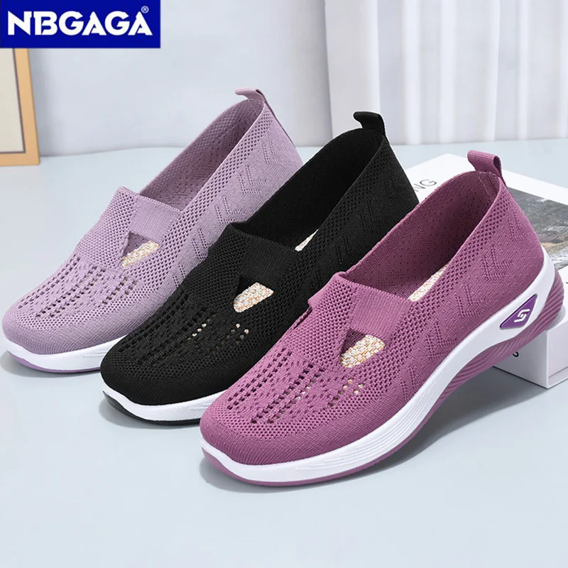 Женские Слипоны С Дышащей Сеткой Кроссовки Для Фитнеса Нескользящая Плоская
