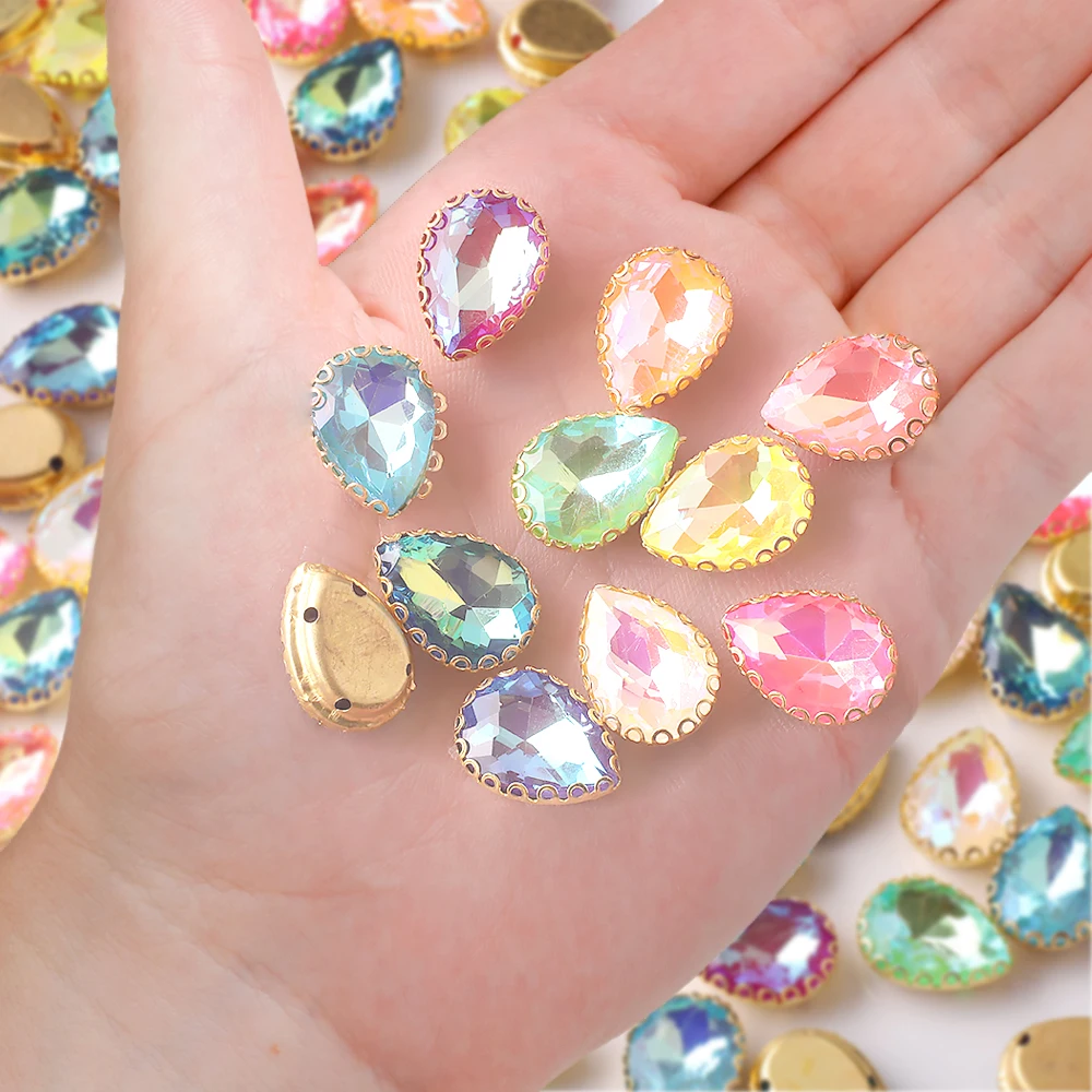 Стеклянные стразы в форме сердца 20 шт