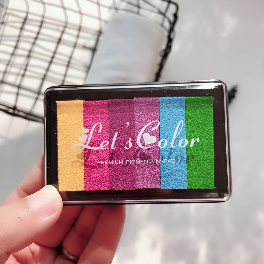 

Чернила для детей, Набор радужных резиновых штампов, моющиеся ремесла, цветная коробка для пальцев, разноцветные цветные штампы