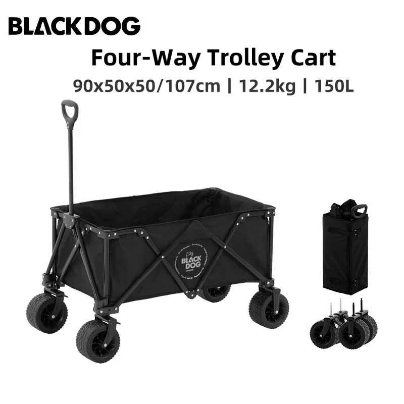 

Naturehike-BlackDog 150L Outdoor Trolley Portable Camping Cart Storage Detachable Folding Push-Pull Outdoor Camp Transport Tools