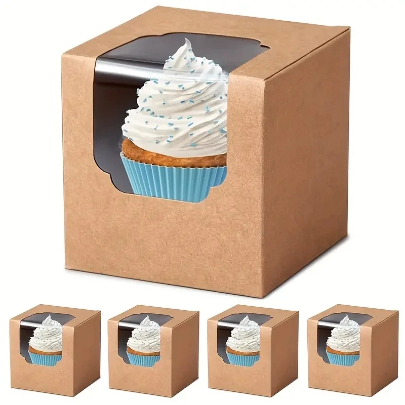 50 шт. 3 5 × дюйма мини-коробки для тортов с окном хлебобулочные коробки коробочки