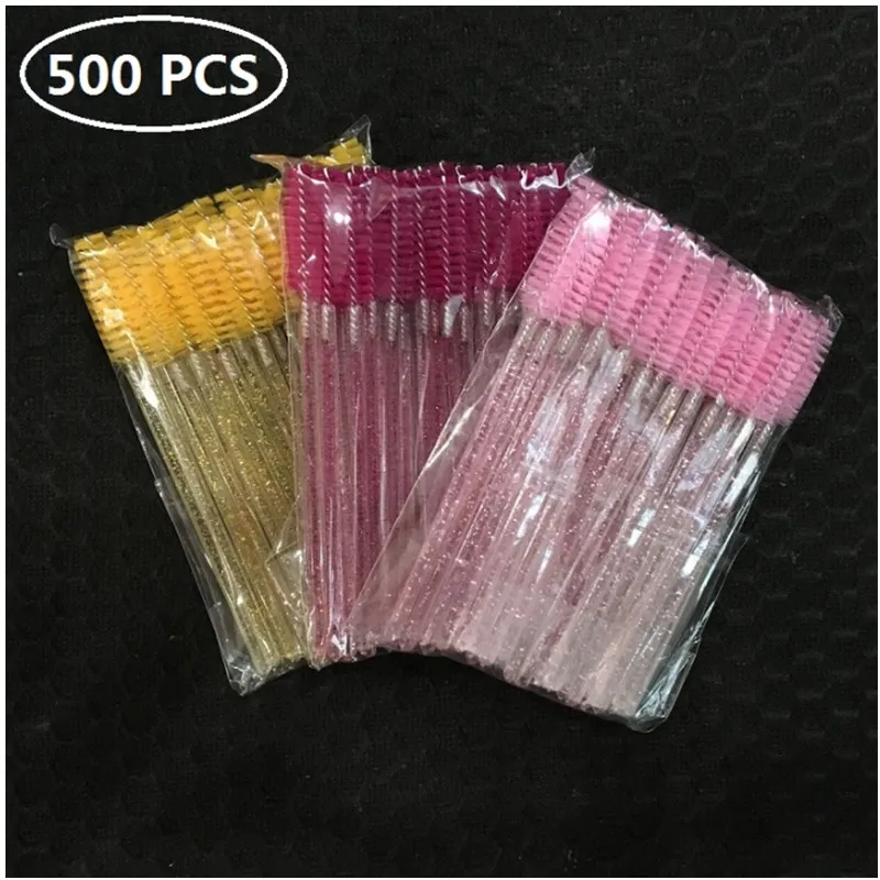 

500Pcs Shiny Eyelash Brush Disposable Eyebrow Brushes Mascara Wands Applicator Comb Grafting Beauty Makeup Tool Lash Curling