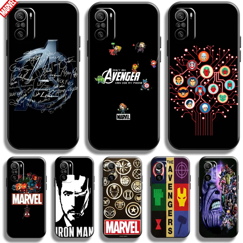 

Marvel Avengers Logo Phone Case For Xiaomi Redmi K40 K40 Pro K40 Gaming Carcasa Silicone Cover Back Coque Soft TPU Black