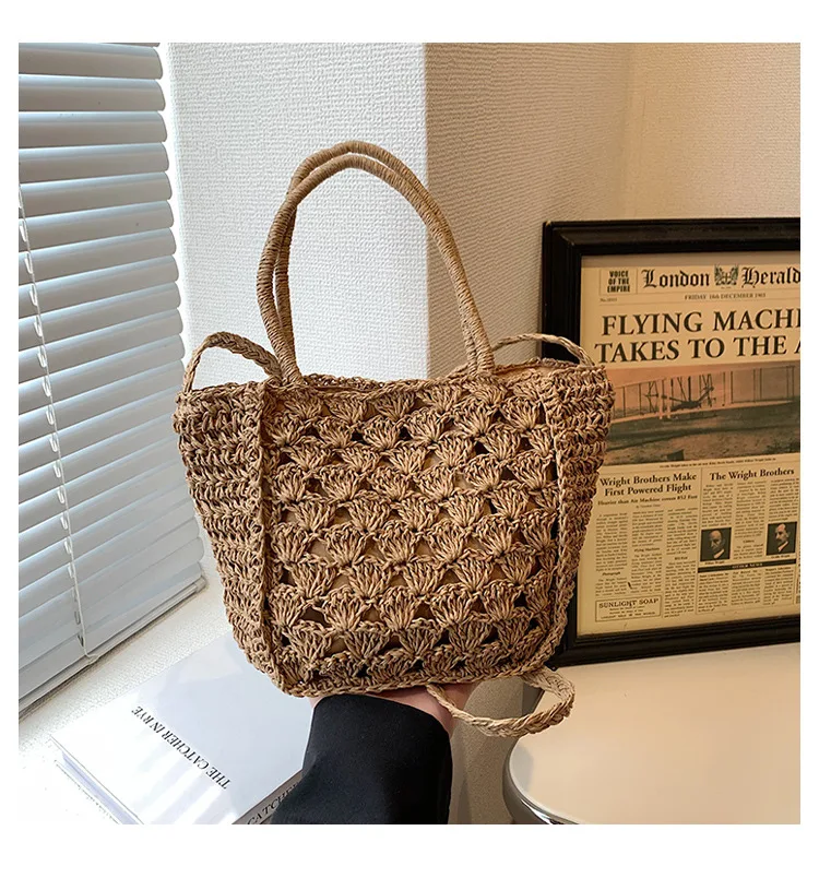 

Bohemia Woven Straw Shoulder Bag Female Crossbody Messenger Bags for Women 2023 Summer Beach Handbags Purse Travel Shopping Bag