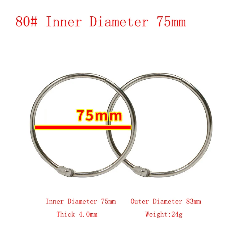 

Металлические переплетные кольца серебристого цвета 15-110 мм, набор из 10 штук
