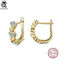 orsa jewels elegant 925 silver earrings for women girls with cubic zirconia fashion luxury geometic earings jewelry gifts se256