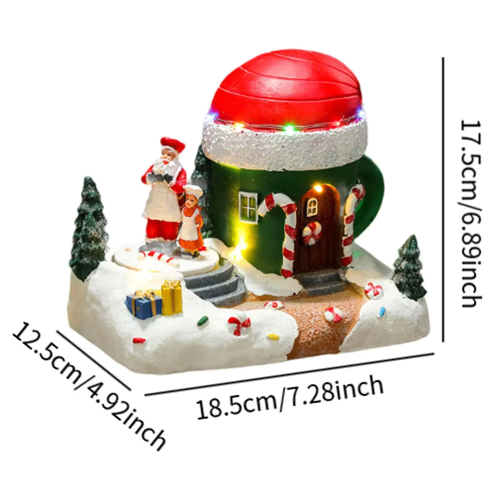 świąteczna podświetlana figurka miniaturowe wyświetlacze bożonarodzeniowe żywica bajkowa statua ogrodowa do okna sklepu delikatna wszechstronna