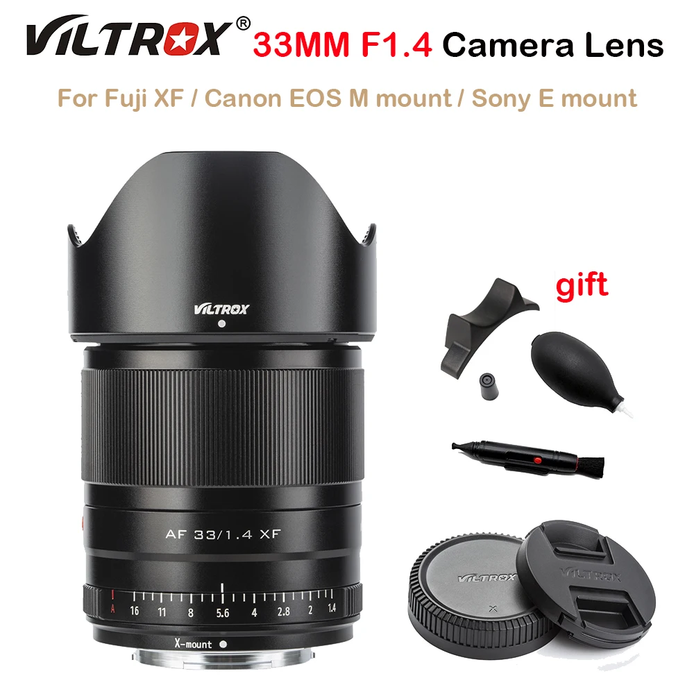 

Viltrox 33 мм F1.4 XF Автофокус портрет Большая диафрагма объектив фотокамера Fujifilm Fuji X Mount Canon EOS M mount Sony E mount Lens