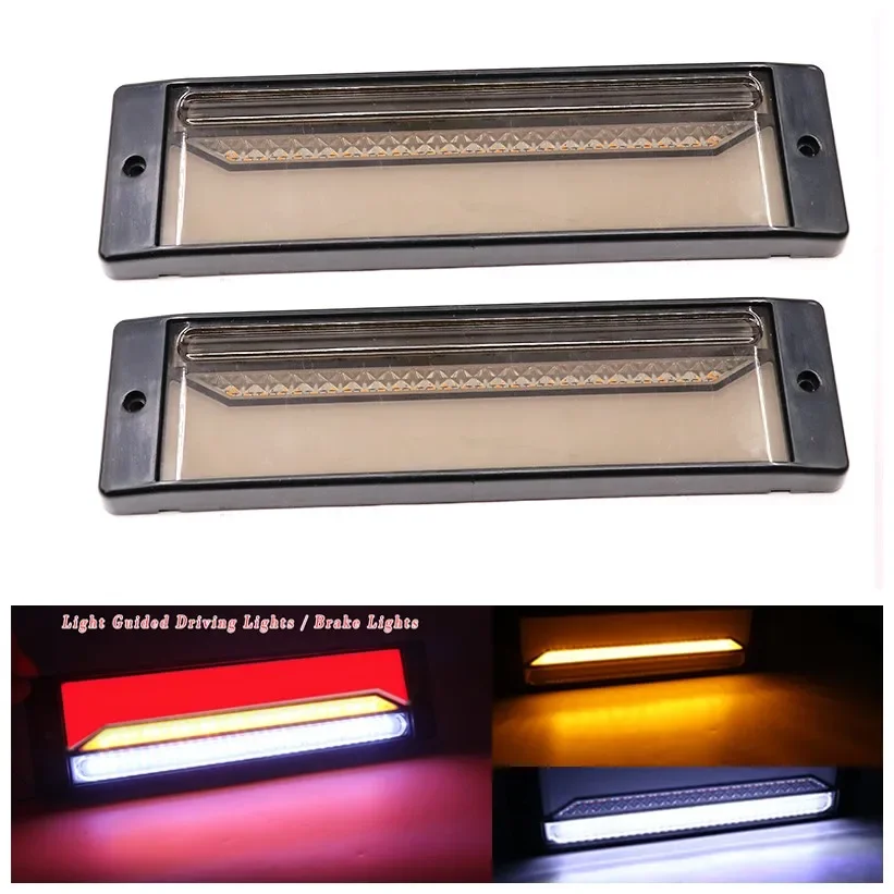 

Водонепроницаемый светодиодный фонарь для грузовика, грузовика, прицесветильник, стоп-сигнал, неоновый гало, задний тормоз, стоп-сигнал поворота, 12 В/24 В, фонарь заднего поворота для фургона, 2 шт.