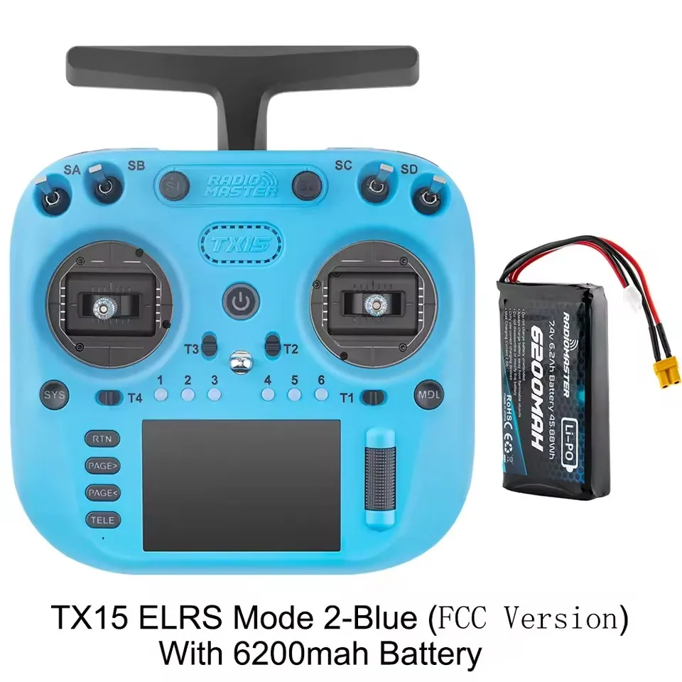RadioMaster TX15 ELRS Blue + 6200mAh 2S battery