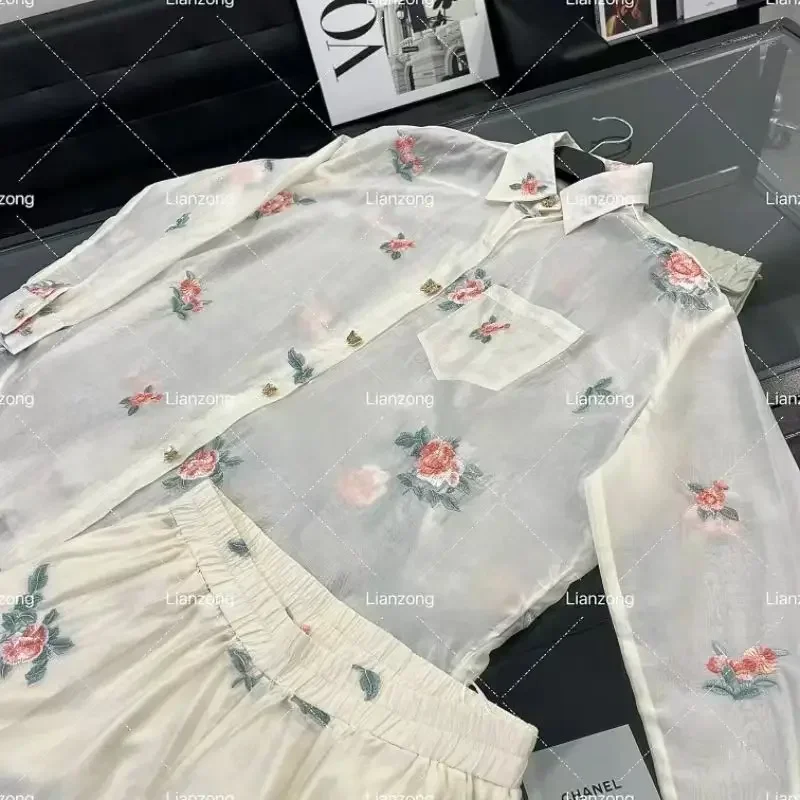 Лето 2024 новая женская одежда модная легкая рубашка с длинными рукавами и